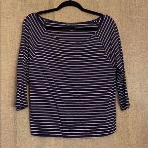 Navy blue striped top